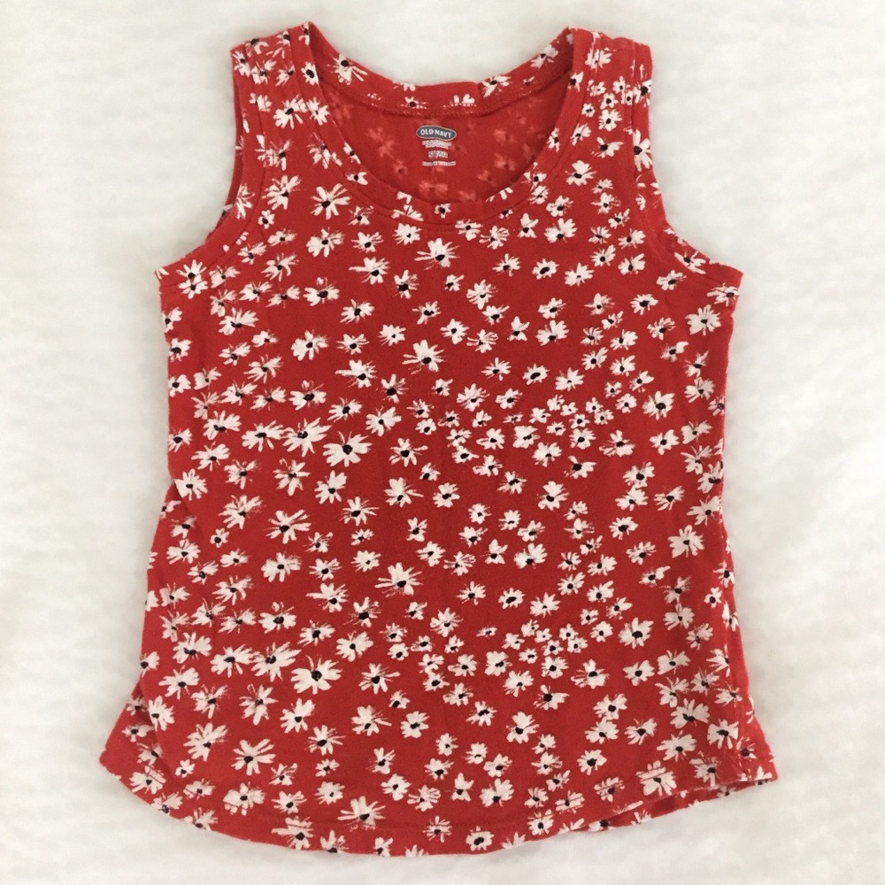 Girl’s Old Navy Red Floral Tank Size 5T